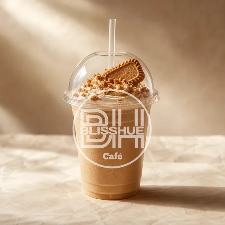 Biscoff frappe with Lotus biscuit